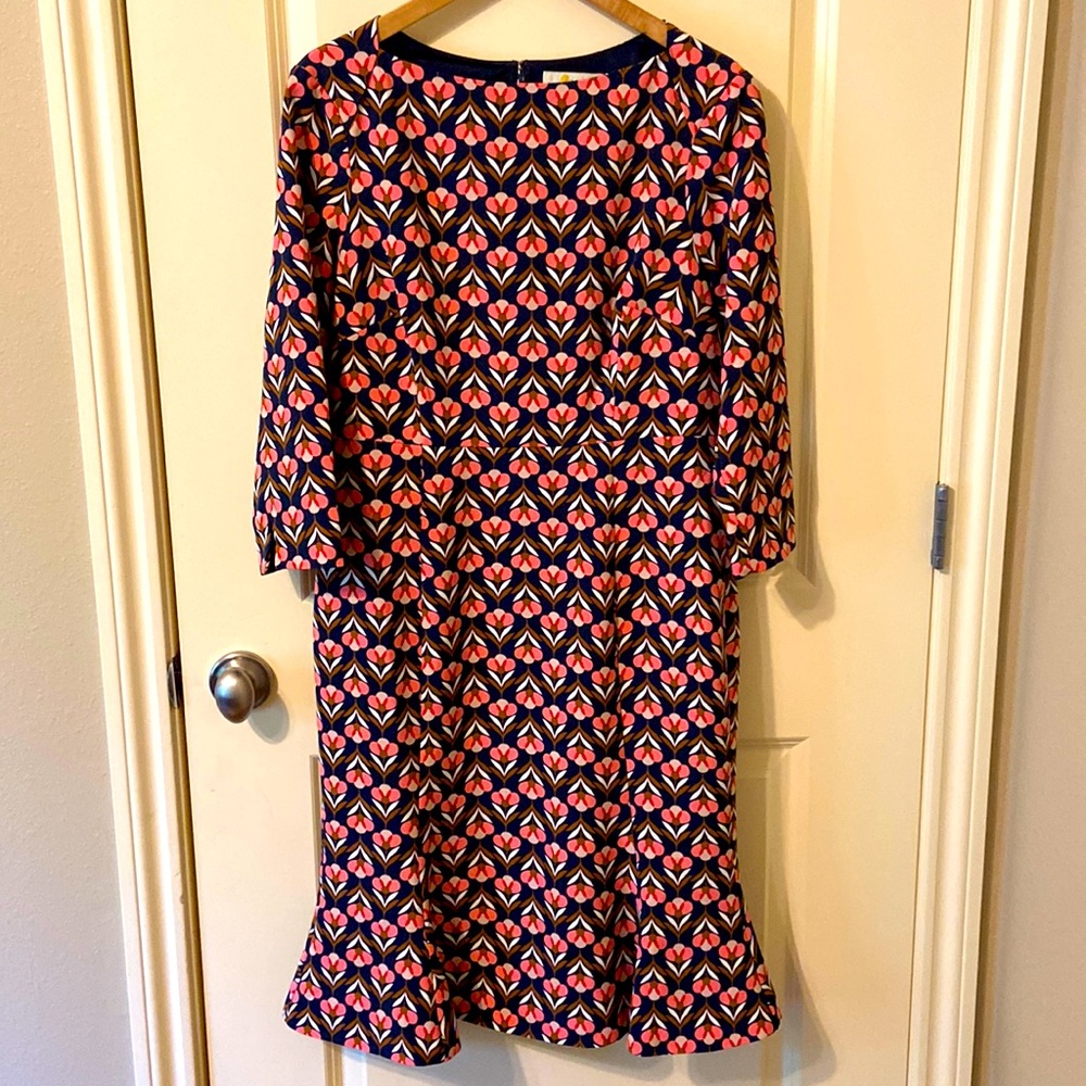 Boden Multicolor Geometric Midi Dress
